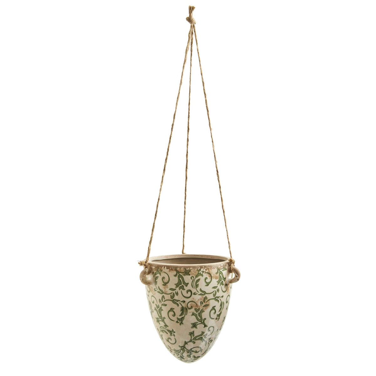 2ft. Tuscan Hanging Ceramic Scroll Planter