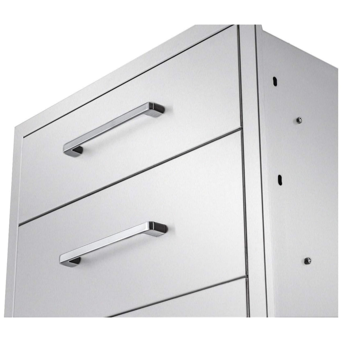 ZHAIUPON Outdoor Kitchen Drawers, 20" W27"H23"D Stainless Steel Triple BBQ Drawers, Grilling Access Drawer with Chrome Handle Enclosed Built-in Flush Mount for Outdoor Kitchen,BBQ Island