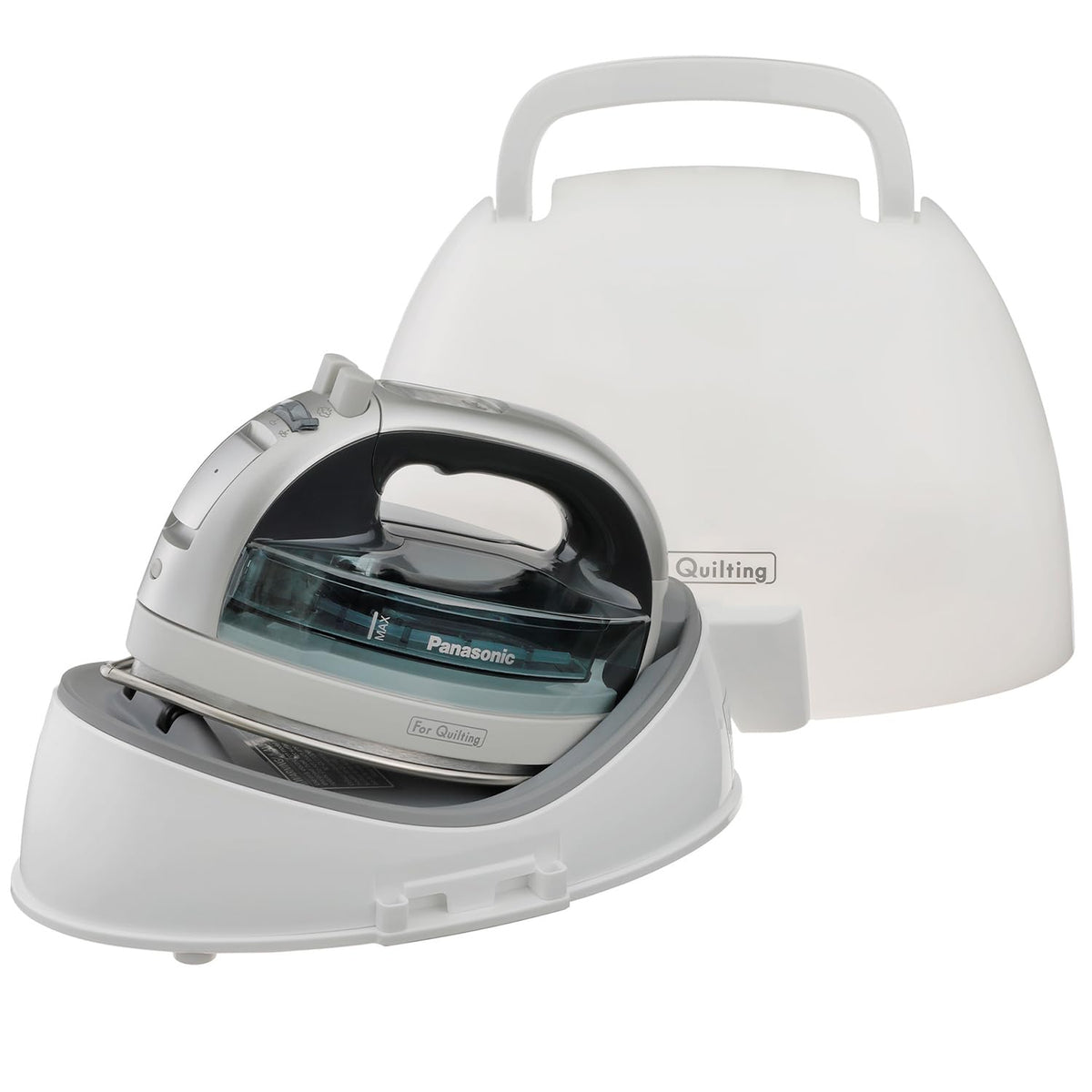 Panasonic NI-QL1100L Cordless Steam/Dry Iron, 1500W Wide Stainless Steel Plate, Silver/Light Blue