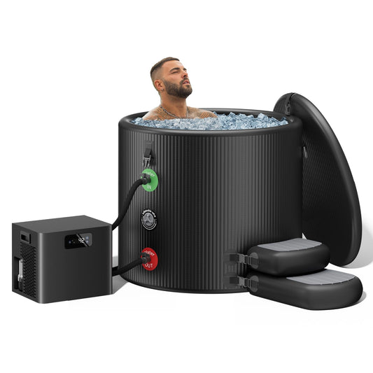 1/3HP Ice Bath Chiller & Cold Plunge Tub Kit, Cold Plunge Chiller with Built-in Pump, 120 Gal Inflatable Ice Plunge Tub, Cold Plunge Tub with Water Chiller for Cold Therapy