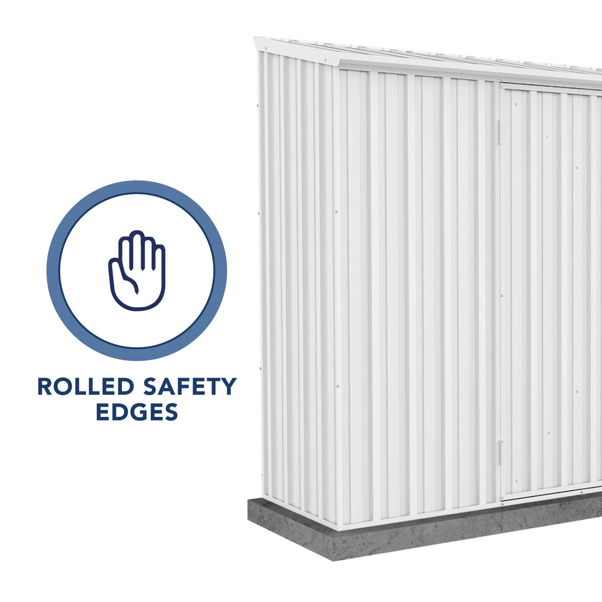 ABSCO Space Saver Metal Garden Shed 10 Ft. x 2.5 Ft. Surfmist