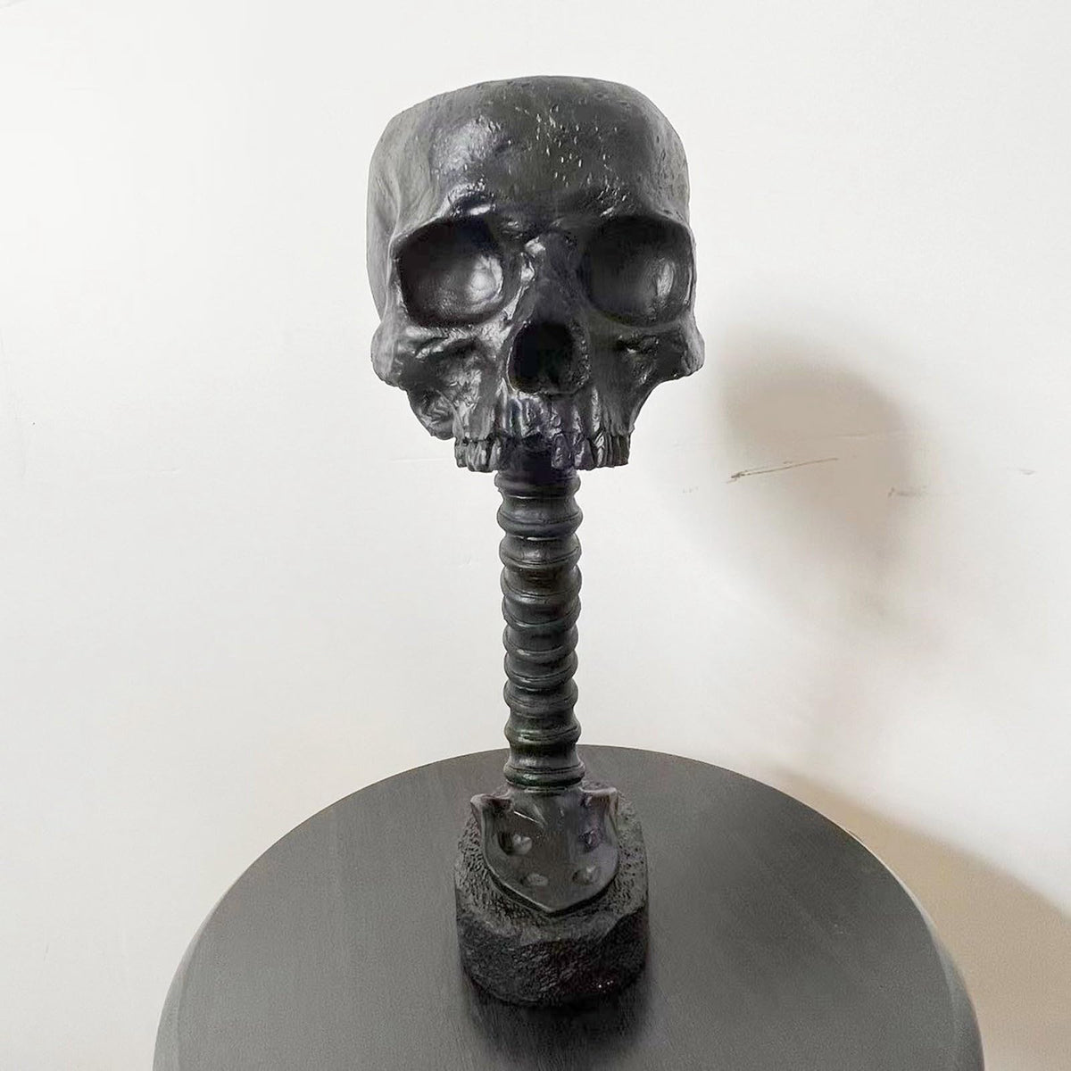 Gothic Skull Planter & Skeleton Vase - 11.6" Tall Black Skeleton Flower Pot for Indoor Plants, Spooky Goth Decor for Halloween Table Centerpiece, Gothic Gifts with Skull Decor for Bathroom & Home