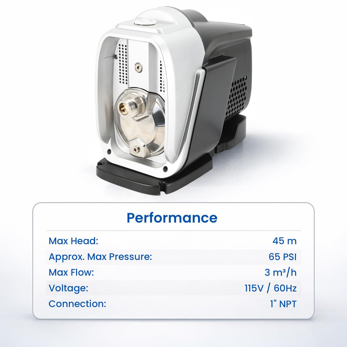 115V Self-Priming Whole House Water Pressure Booster Pump,Integrated Design, Automatic Residential Water Pressure Pump for Shower, Garden,Home
