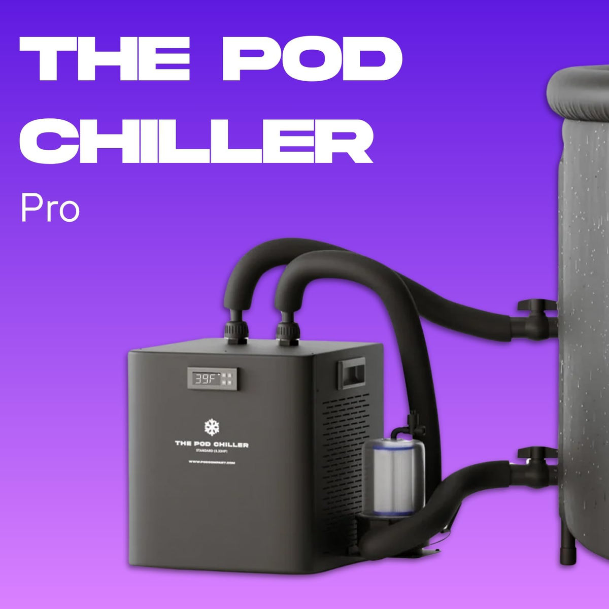 The Pod Company Pro Water Chiller – 0.5 HP – Ultra Fast 39°F Cooling for Cold Plunge Tubs – High-Power System for Heavy Use & Hot Climates – Compatible with Ice Pod & Long Pod