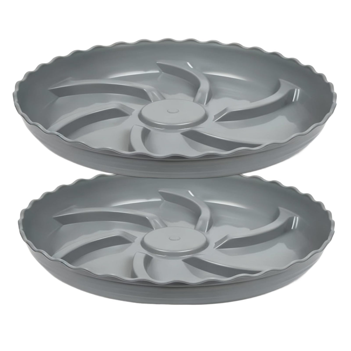 Prettyia Plant Pot Tray and Plant drip Tray Pot Saucers,Plant Saucers for Indoors and outdoors6 8 10 12 14inch,Plastic Plant Heavy Duty Plant 14inch 2Pack Grey