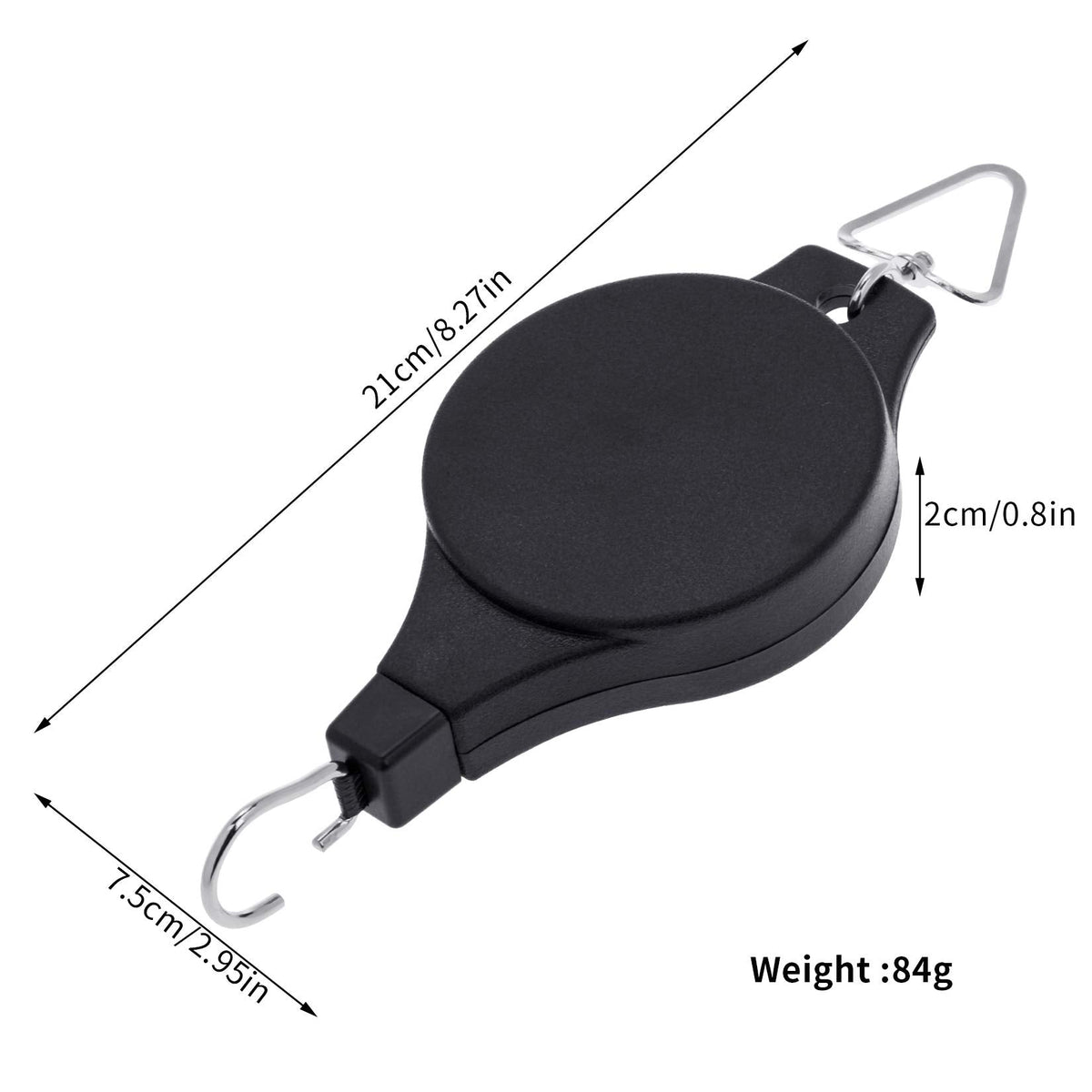 4 Pack Plant Pulley Retractable Hanger, Easy Reach Plant Pulley Adjustable Height Wheel for Hanging Plants Heavy Duty, Indoor Outdoor Plant Hanger for Garden Baskets Pots & Birds Feeder - Black
