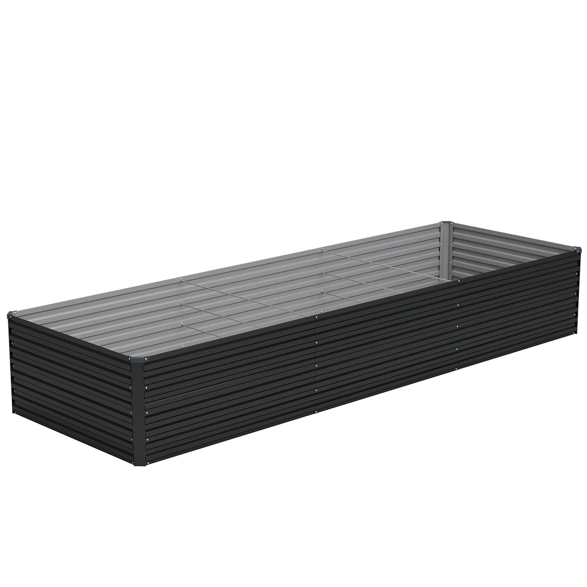 Vengarus 12x2x2FT Galvanized Raised Garden Bed Kit, Deep Root Planter Box Outdoor Large Planter Raised Beds for Planting Flowers,Vegetables and Herbs-Black