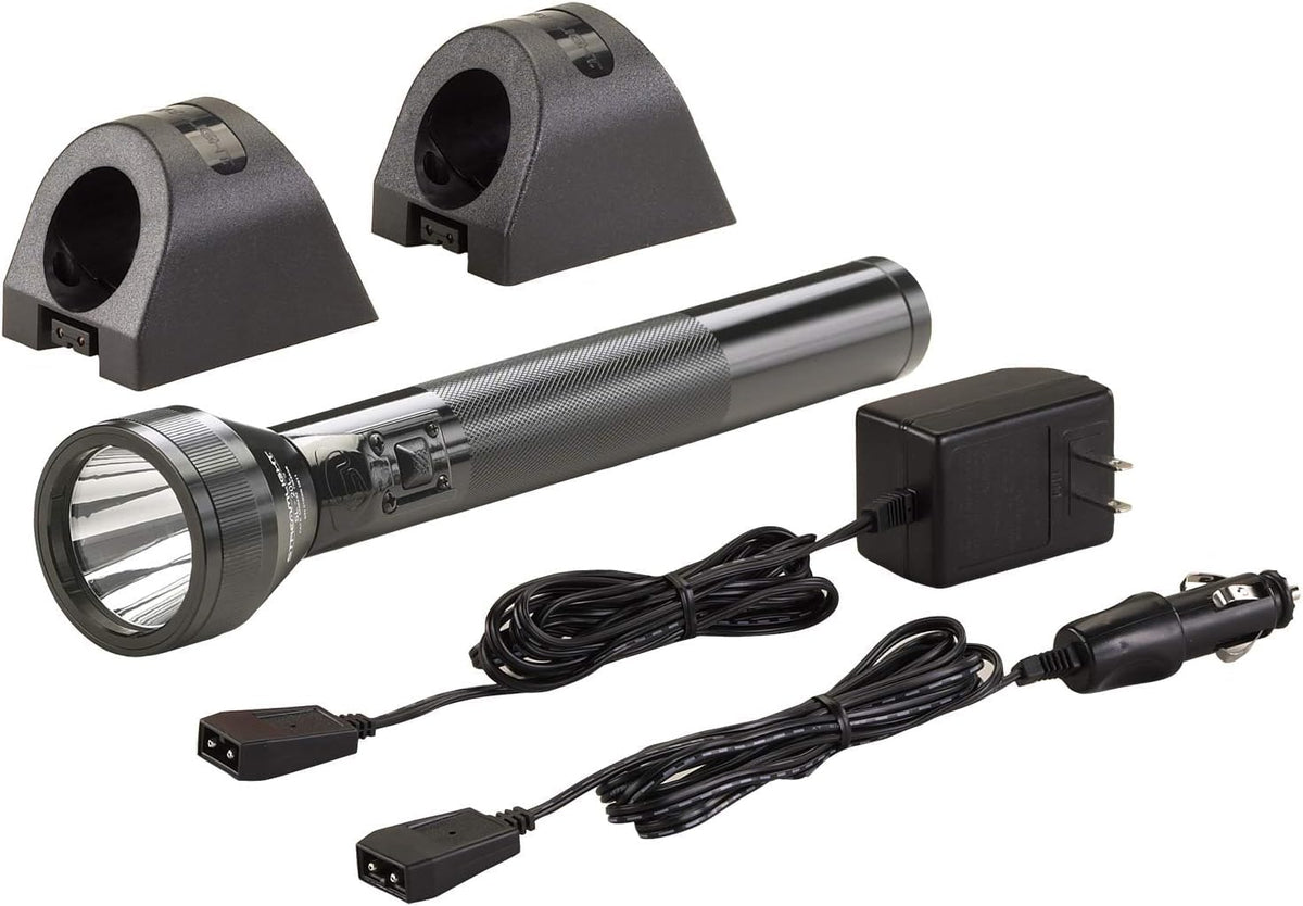 Streamlight 20703 SL-20L 450-Lumen Full Size Rechargeable LED Flashlight with 120-Volt AC/12-Volt DC Smart Charger, 2 Sleeves, Black