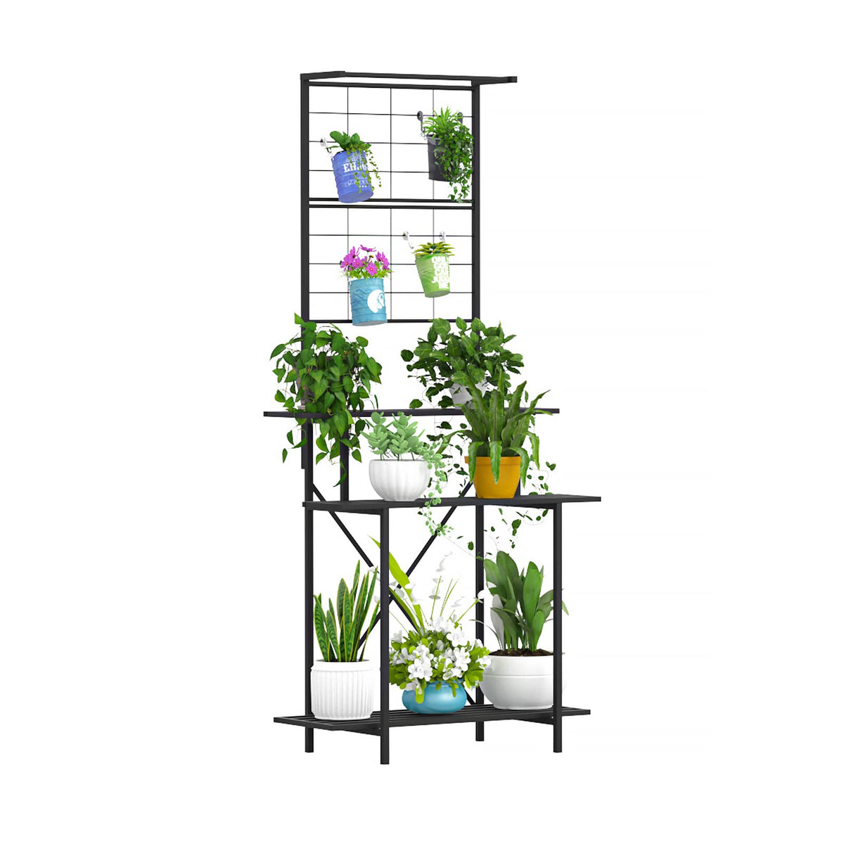 Hanging Plant Pot Shelf Rack Heavy Duty Plant holder Trellis,Multi Layer Plant Stand for Home, Garden, Balcony
