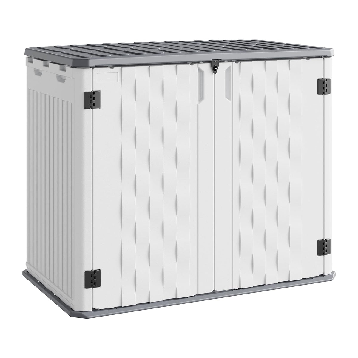35 Cu ft Outdoor Storage Cabinet, Waterproof Outdoor Resin Storage Box, Outdoor Trash Can Storage for Patio Tools, Sofa Cushion, Lawn Mower and Garbage Cans