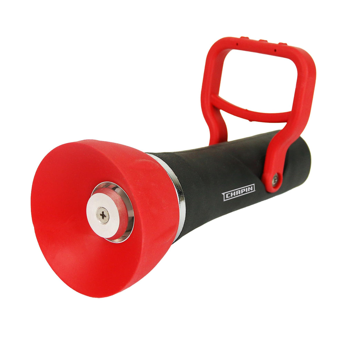 Chapin 4697: Industrial High Flow Firefighter Style Garden Hose Nozzle, Classic Fireman Style Grip Nozzle with Threaded Garden Hose Connection, Adjustable Twist Nozzle, Up to 250 PSI, Red/Black