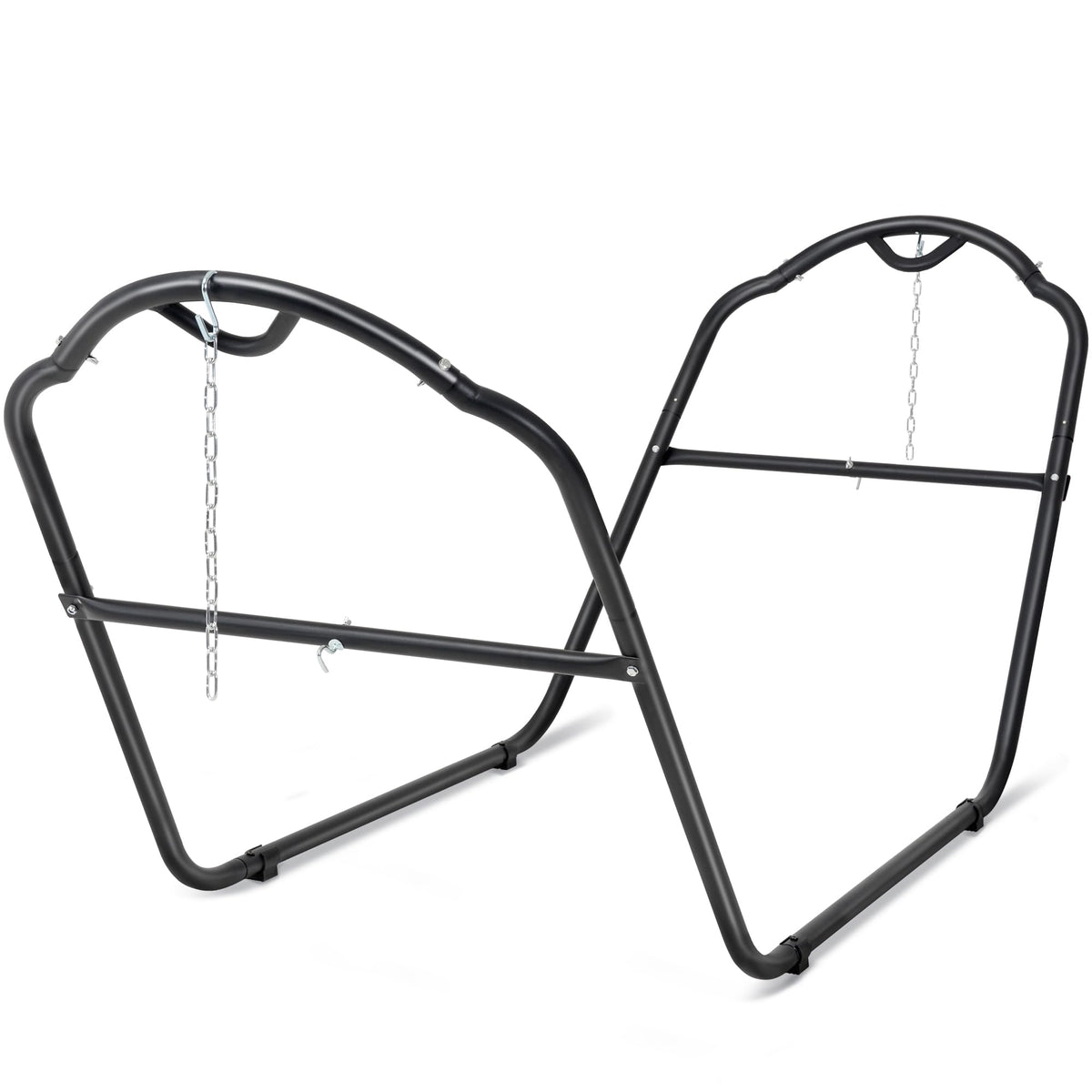 SUNCREAT Universal Steel Hammock Stand Only, Heavy Duty Hammock Stand, Fits 2 Person Hammock 9 to 14 Feet Long, 475-Pound Capacity, Patent Pending, Black