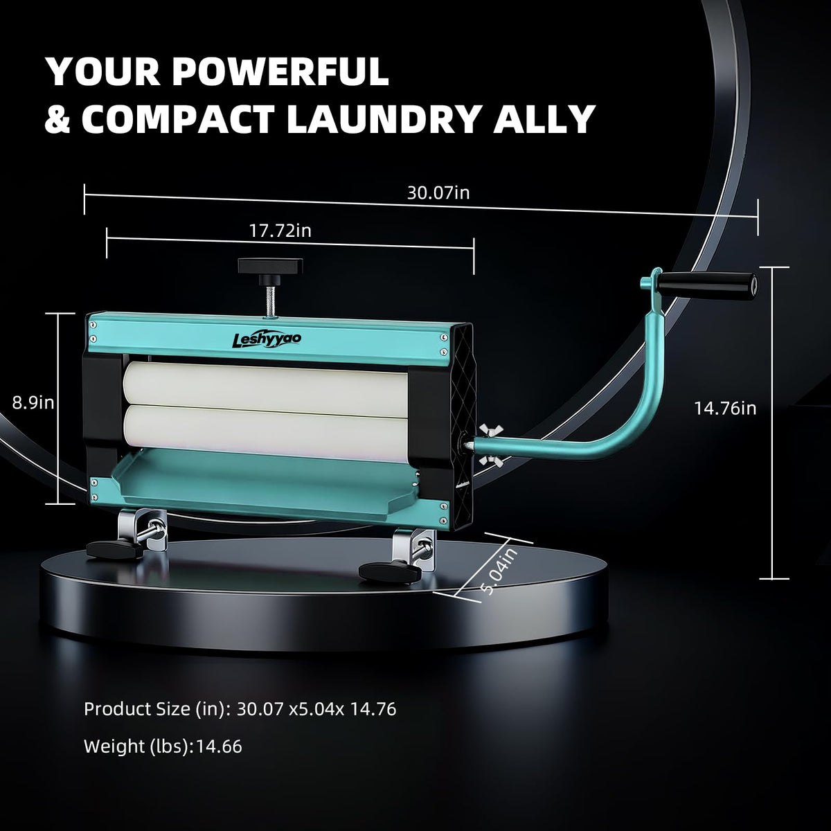 Clothes Wringer - Manual Hand-Crank Rotary Heavy-Duty Dryer with Thick Drum to Remove Moisture from Towels, Jeans, and Suede - Portable for Off-Grid, RV Camping, Emergency Prep