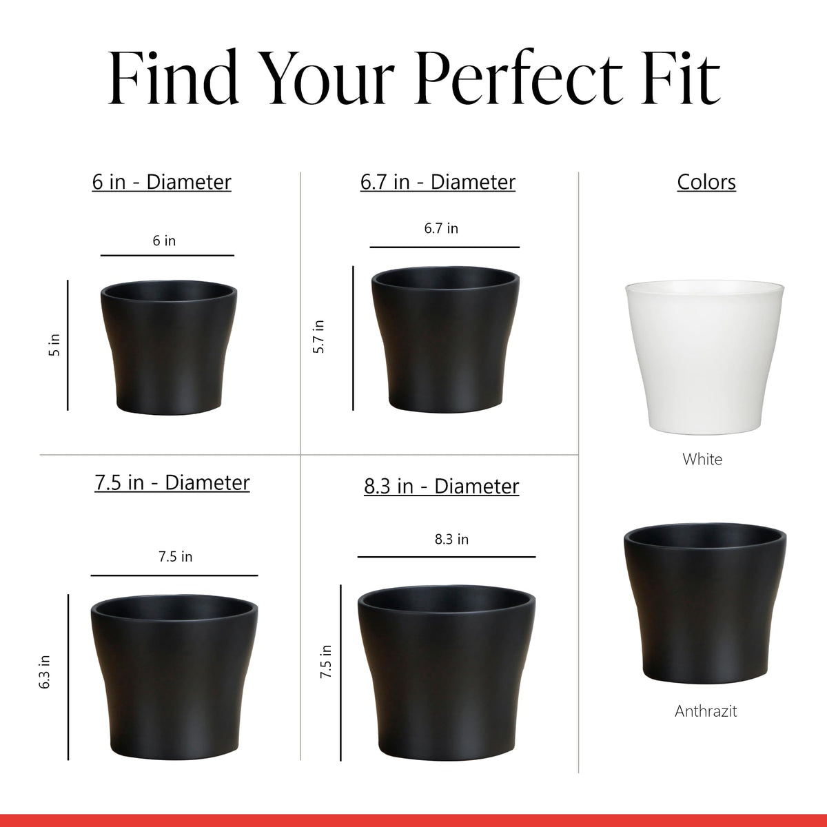 Scheurich Set of 2 Classic Panna Ceramic Plant Pots – 7.5" Decorative Pots for Indoor Plants - Waterproof&UV-Resistant Planters - Durable, Break-Resistant Design - Made in Germany - 0.8 gal
