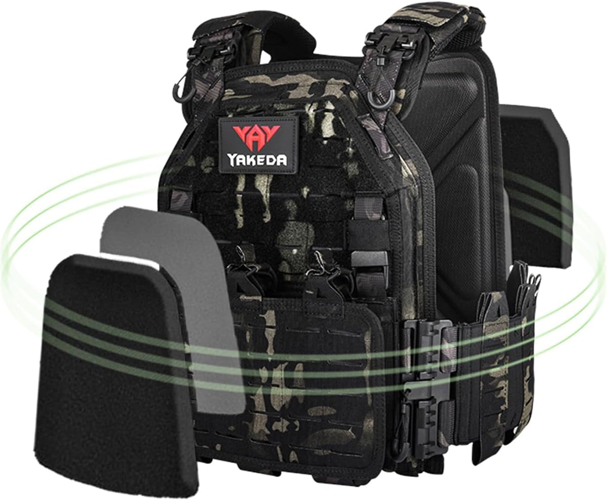 BOMTURN Tactical Vest for Men Quick Release Laser-Cutting Modular Vest for Outdoor