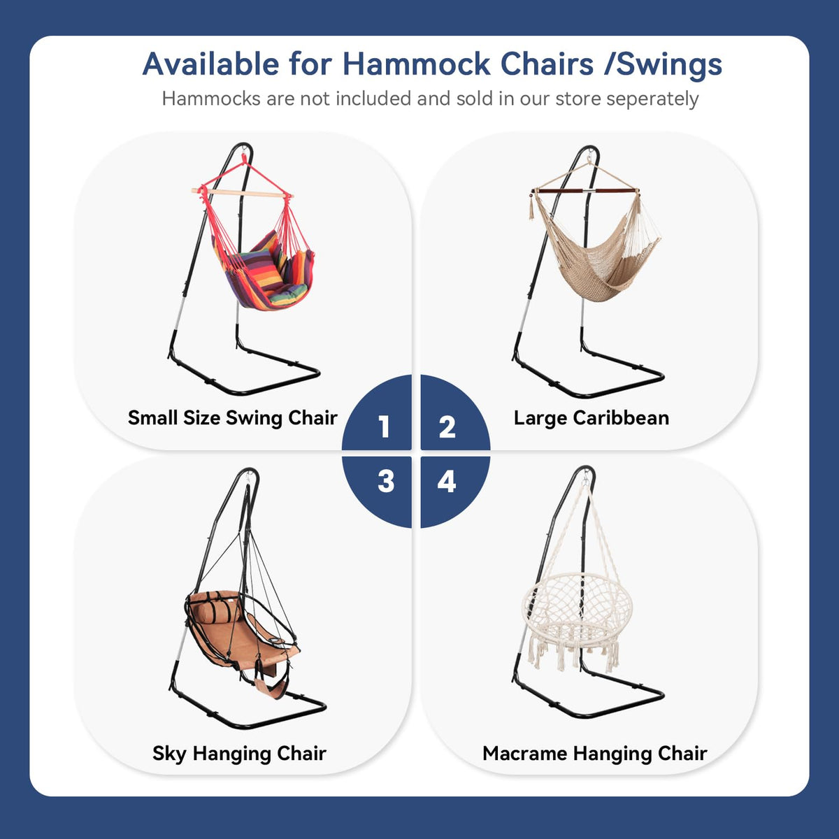 Bathonly Large Hammock Chair with Spreader Bar, Caribbean Hammock Swing Chair with Stand, XL Hammock Chair Outdoor Indoor, 330 LBS Weight Capacity