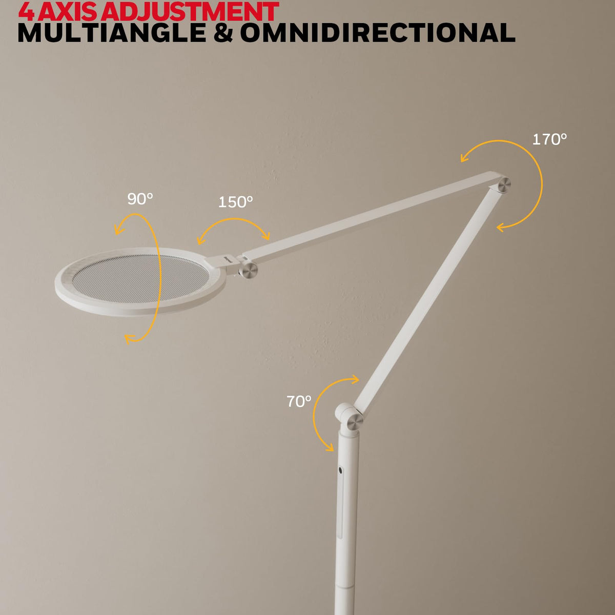 Honeywell LED Floor Lamp - F01WT Sunturalux™ Eye Caring Dimmable Standing Light with Remote,Bright Natural Daylight 5 Colors & 5 Brightness Adjustable Tall Lampara for Home Office Living Room Bedroom