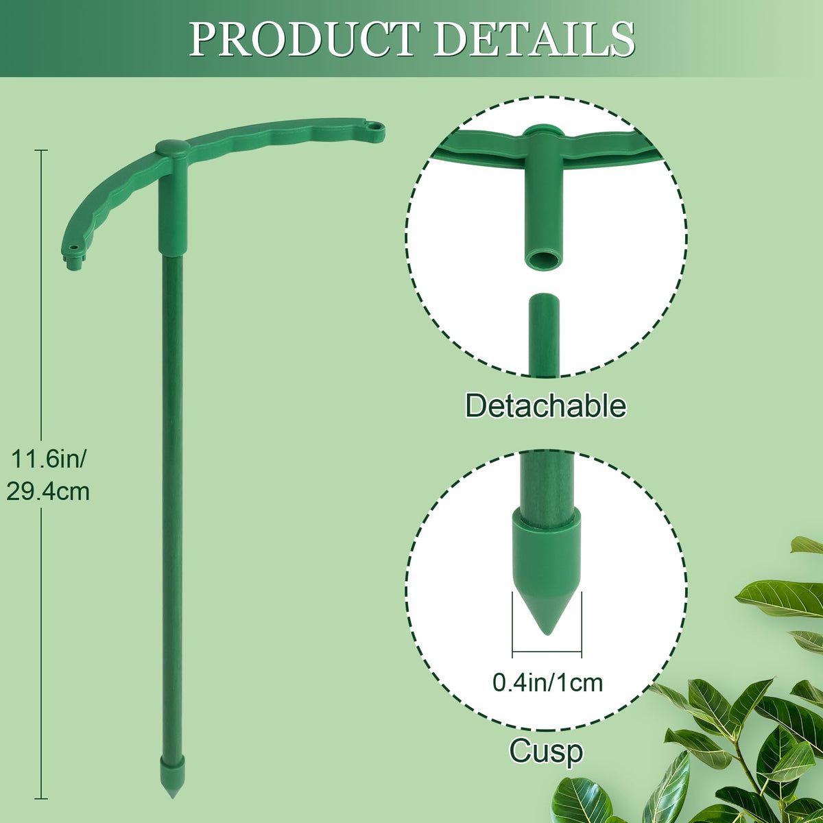 24Pcs Plant Support Stakes, Half Round Plant Stakes for Indoor Plants, Stackable Garden Flower Support, Plant Cages for Tomato,Monstera, Peony, Hydrangea, Climbing Plants