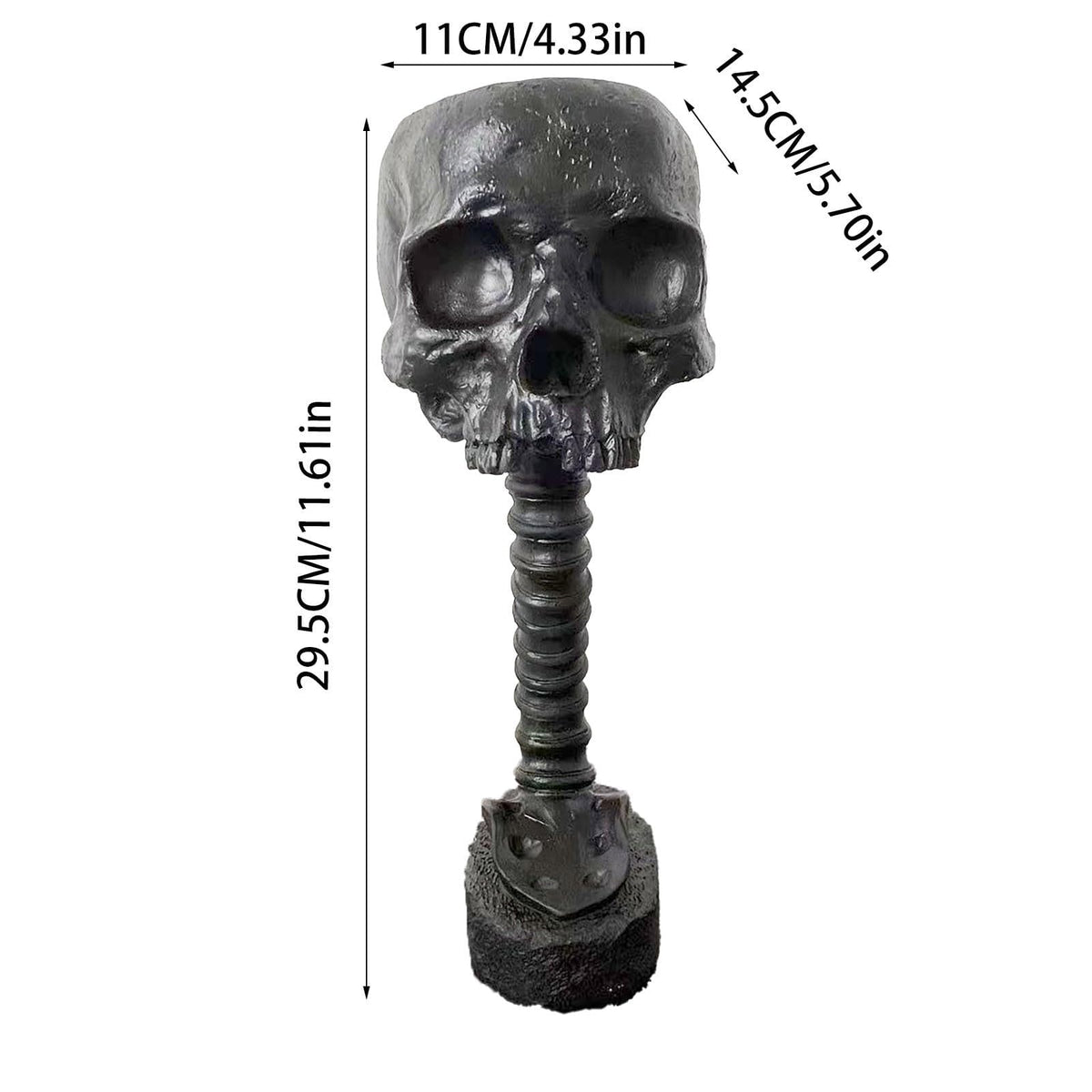 Gothic Skull Planter & Skeleton Vase - 11.6" Tall Black Skeleton Flower Pot for Indoor Plants, Spooky Goth Decor for Halloween Table Centerpiece, Gothic Gifts with Skull Decor for Bathroom & Home