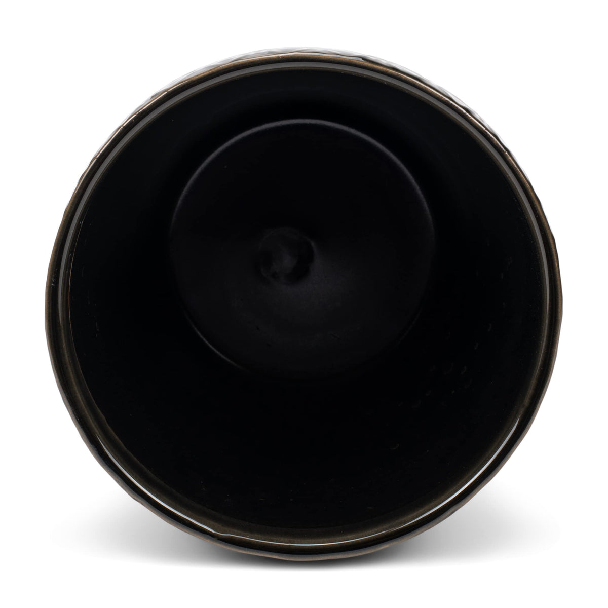 Napco Distressed Black Laser 6 x 6.5 Ceramic Table Top Planter Pot with Saucer