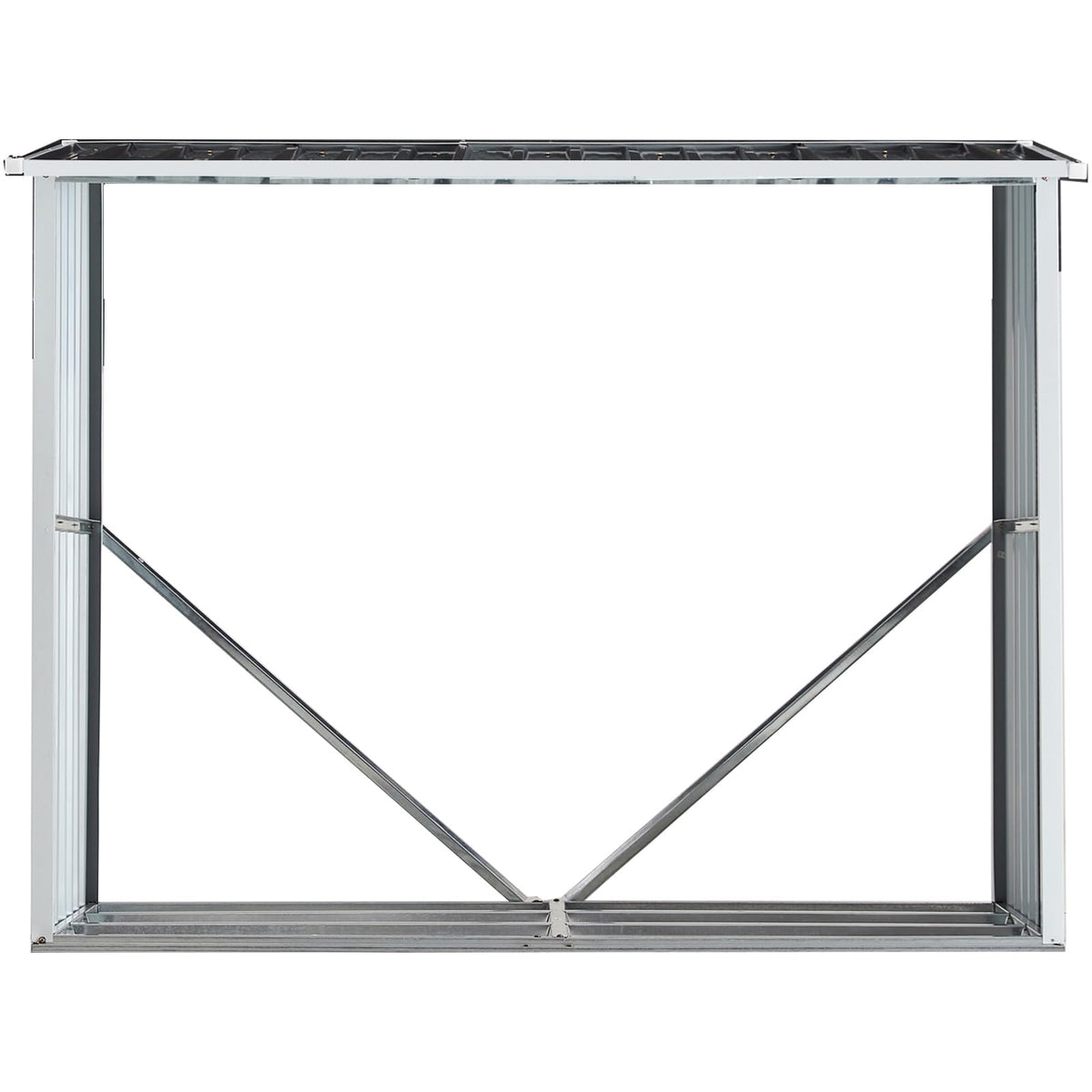 YOPTO 68" Galvanized Steel Firewood Rack,Log Holder with Roof,Storage Shed w/Vents,Backyard Garden Patio Porch for Shovels,Umbrellas,Antennas,Escalators,Dark Gray