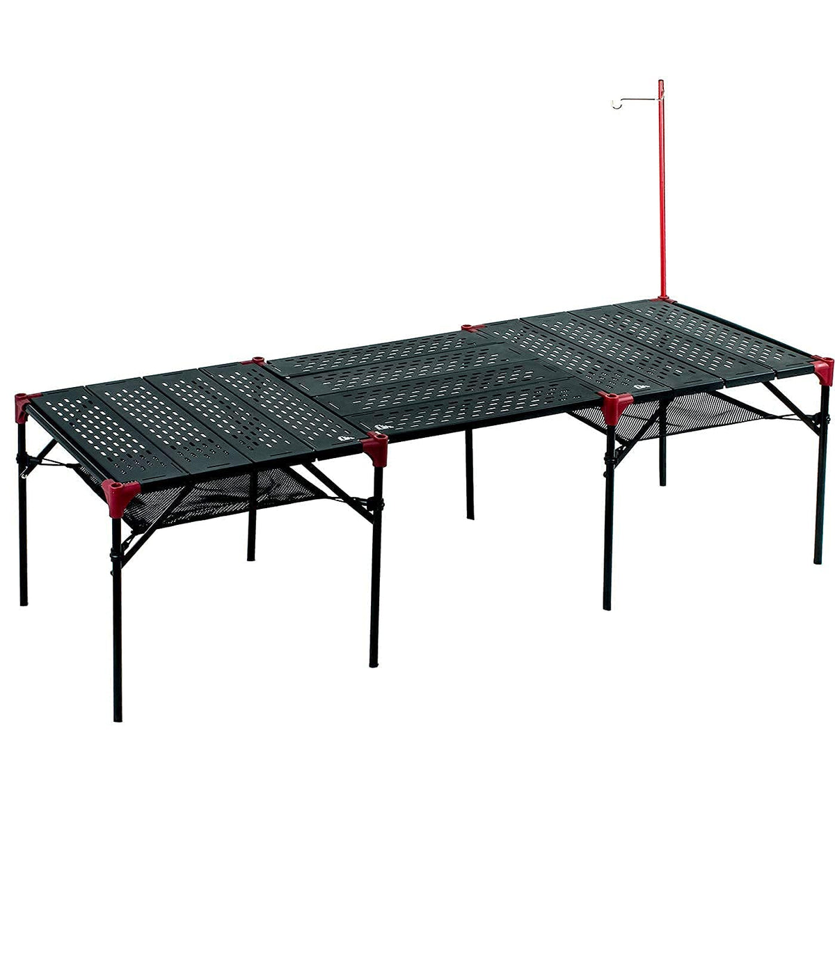 iClimb 2 Extendable Folding Table and 1 Pack Connecting Plates and 1 Lantern Hanger Bundle, Ultralight Compact for Many People Camping Backpacking Beach Concert BBQ Party