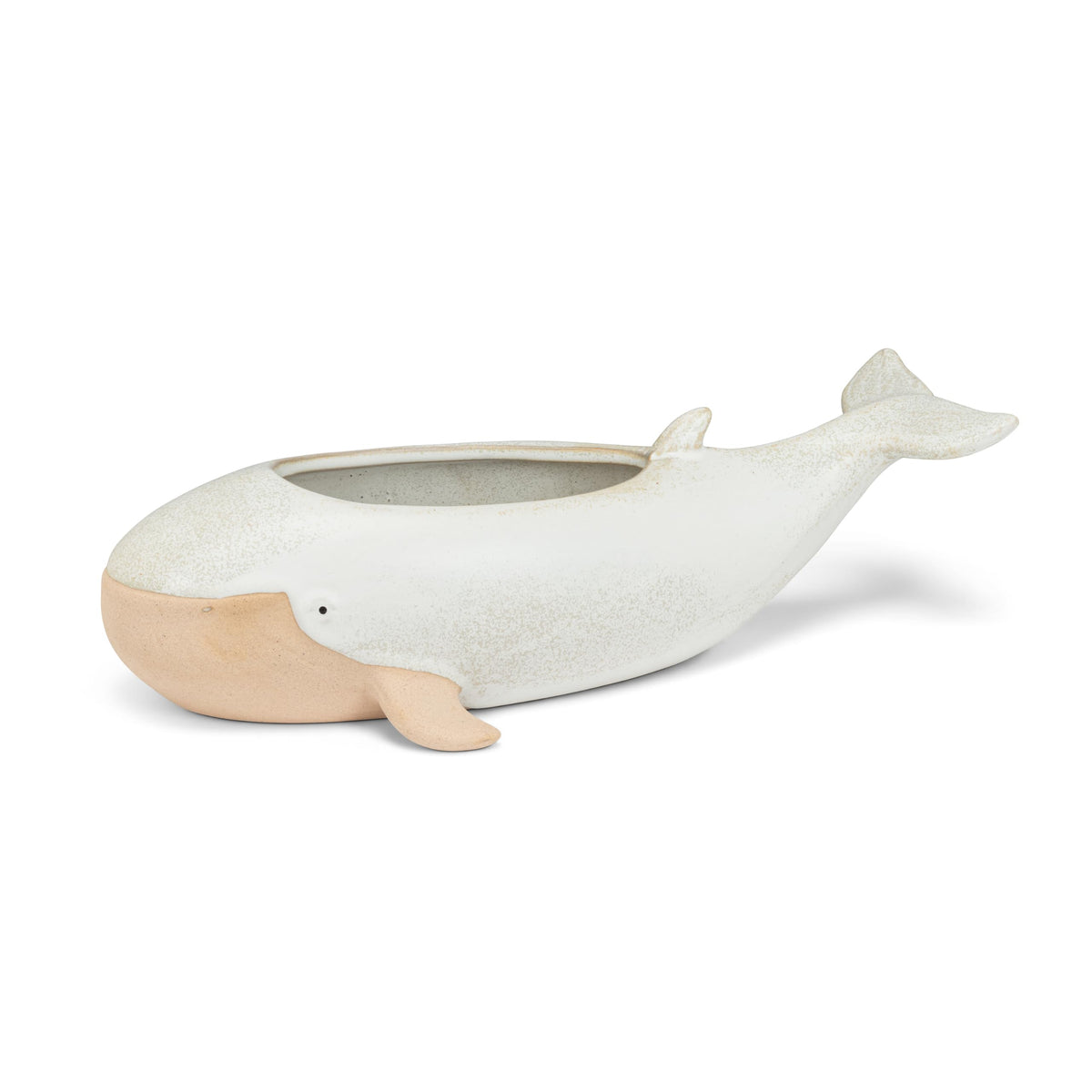 Abbott Collection Long Whale Planter - Stoneware (12" L)
