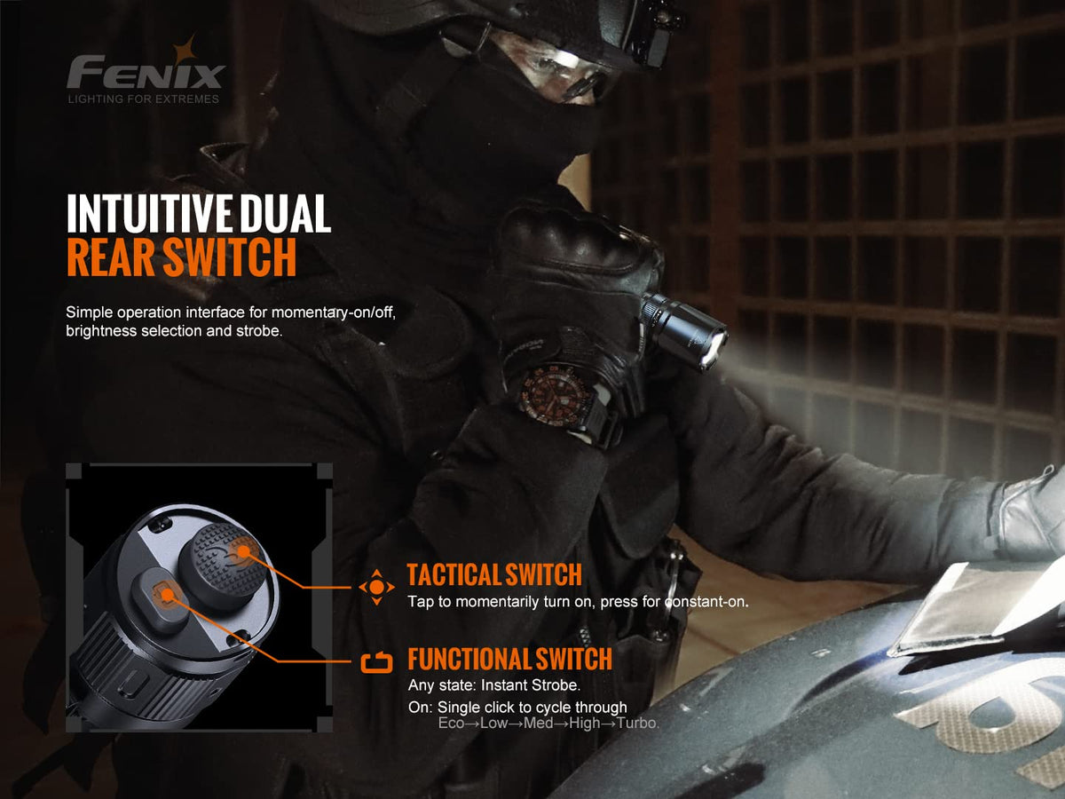 Fenix TK20R v2.0 Rechargeable Tactical Flashlight, 3000 Lumen Long Throw USB-C Tac Light, with LumenTac Organizer