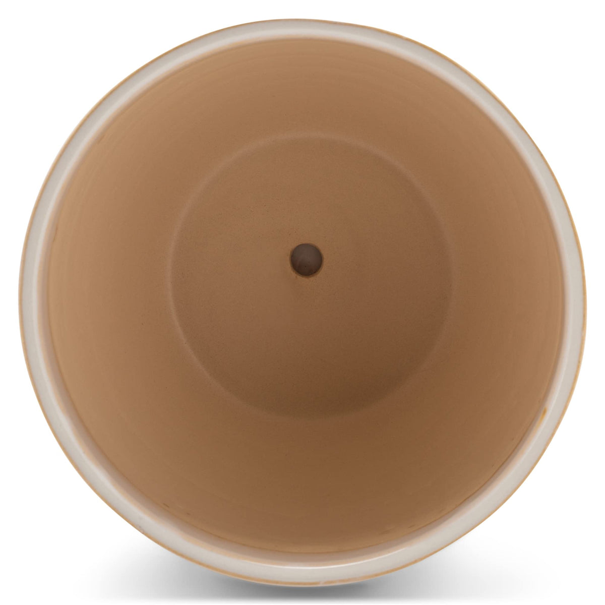 Napco Diamond and Circular White 5.25 x 6 Inch Ceramic Flower Pot Planter with Saucer