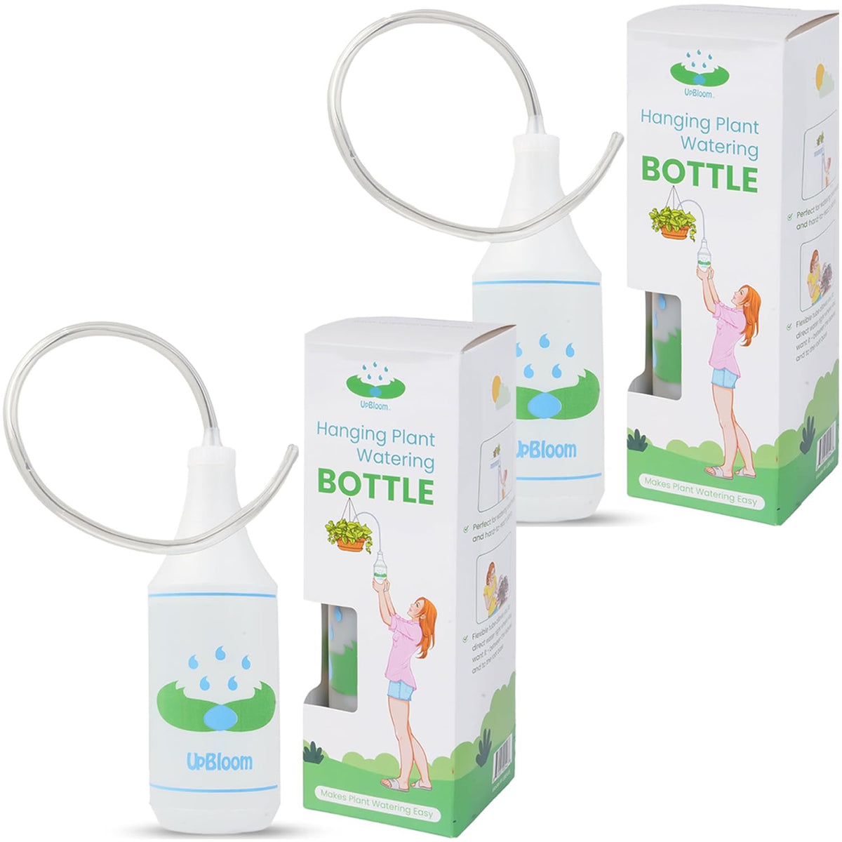 UpBloom - 32 Oz Squeeze Bottle for Hanging Plants, Squirt Bottle/Water Container for Outdoor/Indoor Made in USA - Great Alternative for Can (2-Pack)