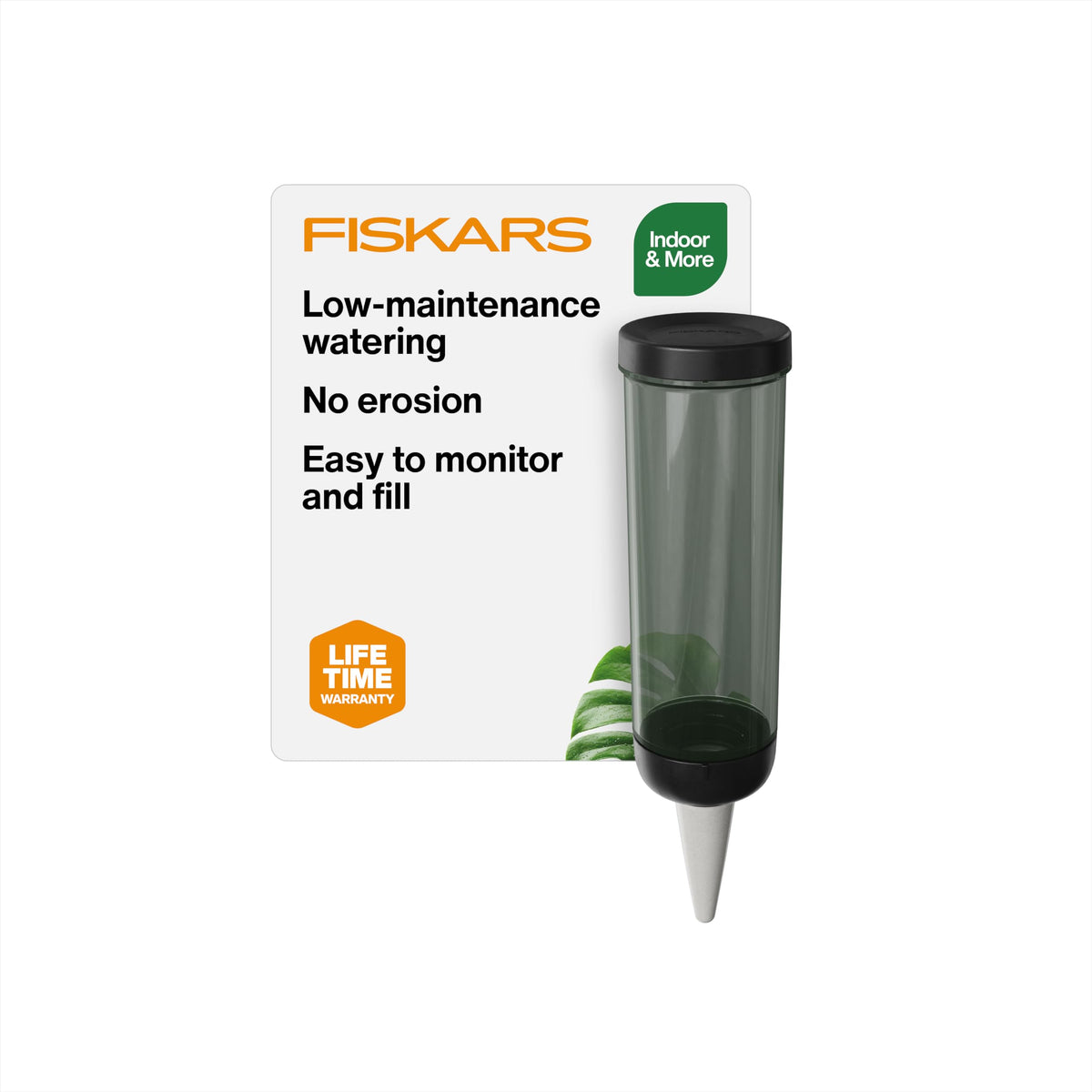 Fiskars Watering Spike for Indoor Plants, Self-Watering Device to Water Plants While Away, Continuous Hydration for Care on Vacation & Travel, Porous Ceramic Cone Stake for Slow Release, 11.75 oz