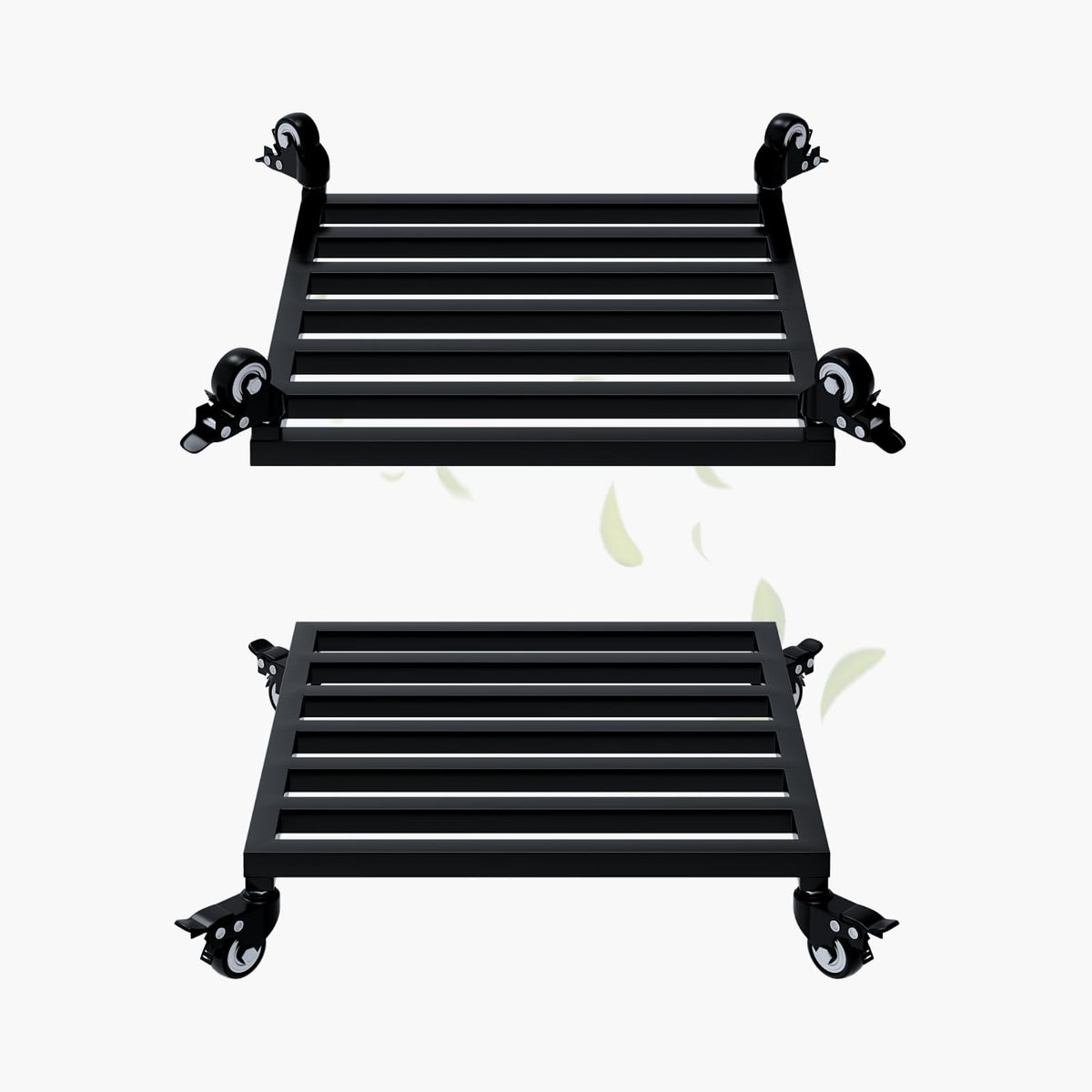 Zhongma 2 Pack 16" x16"x 3.5"H Square Plant Caddy with Wheels, Fully Assembled, Heavy Duty Construction, 300 Lbs Capacity, Load-Bearing Wheels with Brakes, No Installation Required