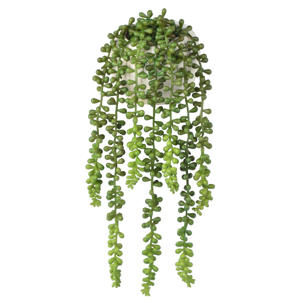 Hisow Succulents Plants Artificial, Small String of Pearls with Ceramic Pot Artificial Faux String of Pearls Suitable for Home Garden Decor, Wall Decoration