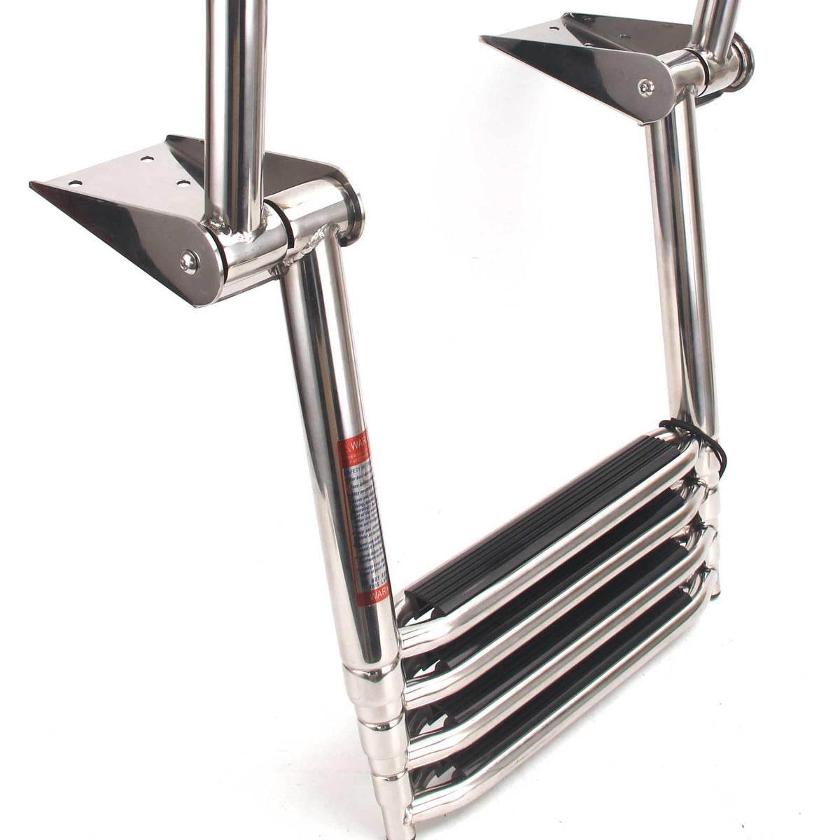 Mojiate 4-Step Telescoping Boat Ladder - Foldable 316 Stainless Steel with Handrail, 900lbs Capacity for Marine, Yacht & Pool Use