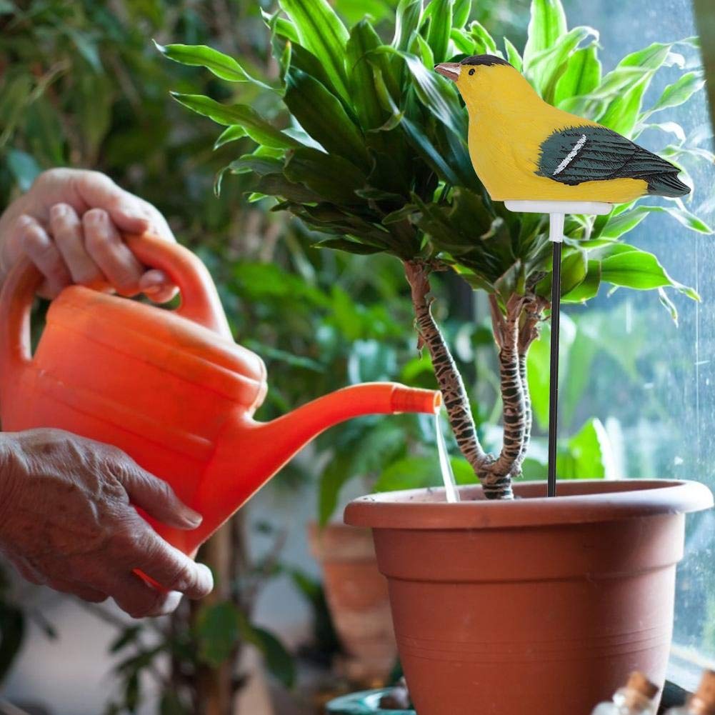 Haofy Bird Shape Soil Meter Plant Hygrometer Sensor with Water Warning Alert (Yellow)