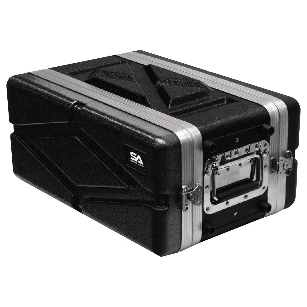 Seismic Audio - SALWR4S - Lightweight 4 Space Compact ABS Rack Case - 4U PA DJ Amp Effects Shallow Rack Case