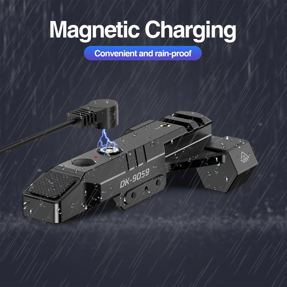 DARKFANG 1450 Lumen Tactical Flashlight with Green Laser Beam Combo, Low Profile Design Rechargeable Weapon Light for Picatinny Rail