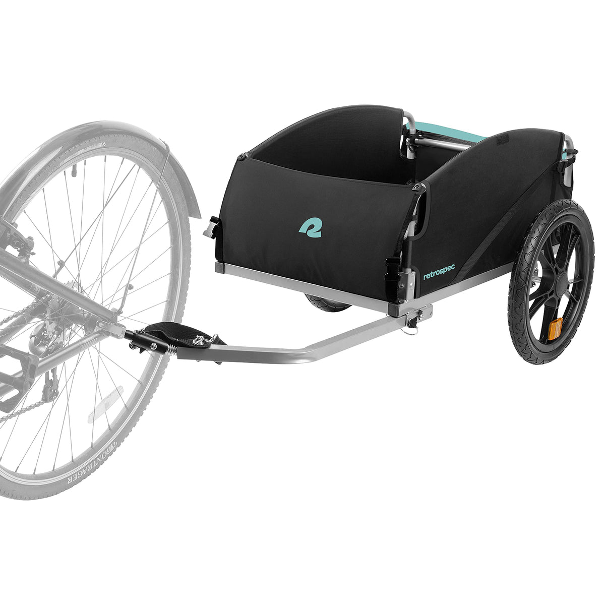 Retrospec Rover Hauler Bike Cargo Trailer - Foldable Frame with Weather-Resistant Fabric & 80lb Capacity - Universal Bike Trailer for 20-29in Wheels - Includes Safety Flag & D-Ring Anchors
