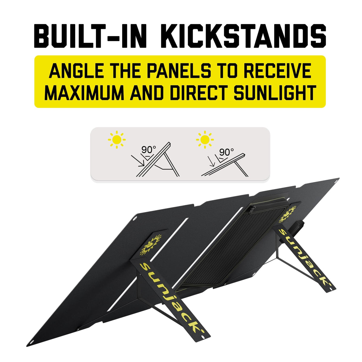 SunJack – 60 Watt Foldable Solar Panel, ETFE Waterproof Portable Solar Panel with Kickstands, USB-C PD30W, USB-A QC3.0, DC Output, Solar Panels for Camping, Hiking, Emergency Power