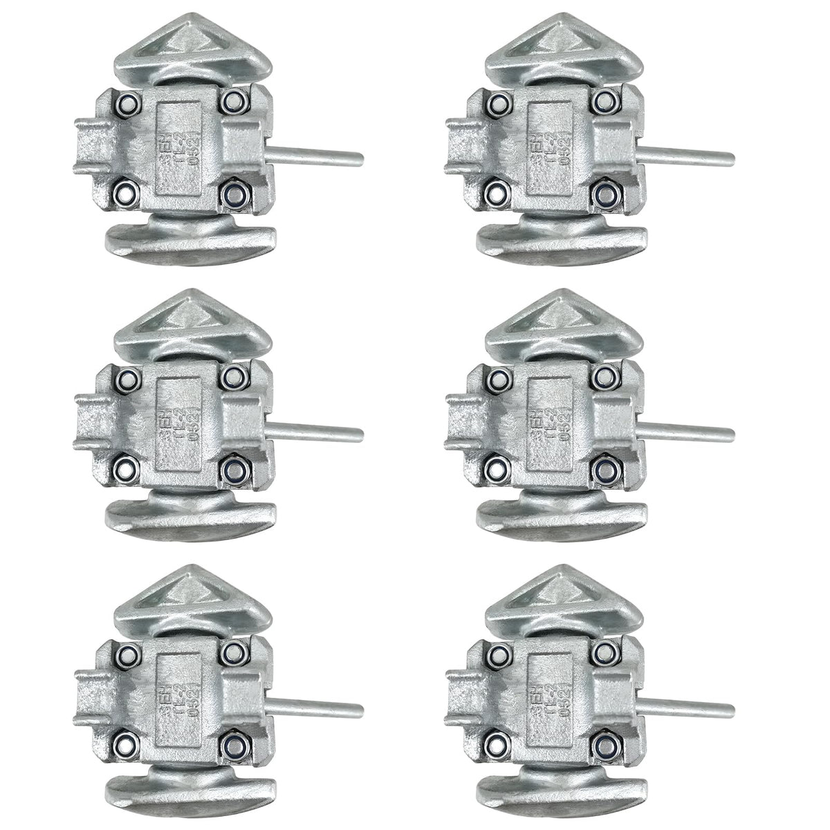 ZUVELLO Shipping Container Manual Locks Connection Fastening Intermediate for Sea Harbor Freighter and Rail Standard Container, No Lever Required, 6 Pack