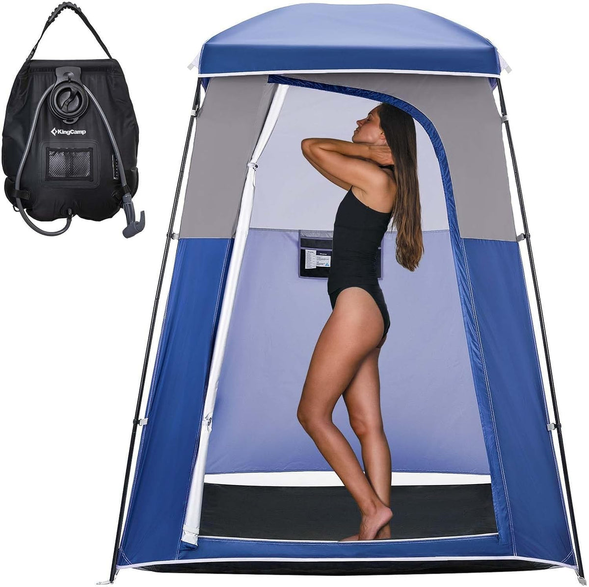 KingCamp Shower Tent, Portable Privacy Tent Outdoor Camping 1/2 Room Toilet Tents with Shower Bag & Dressing Room for Travel Beach Tailgate