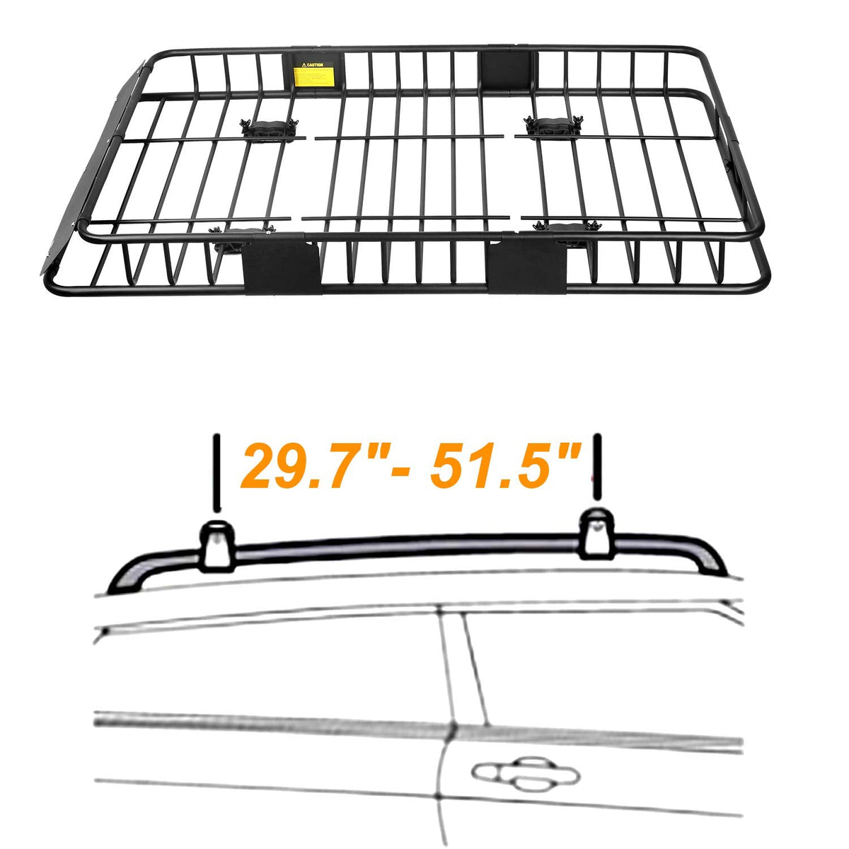XCAR 64"x 23"x4" Skinny Roof Basket Cargo Carrier - Heavy Duty Steel Rooftop Cargo Rack - Automotive Top Mount Roof Racks for Car Truck SUV Luggage Camping Gear Storage Transport