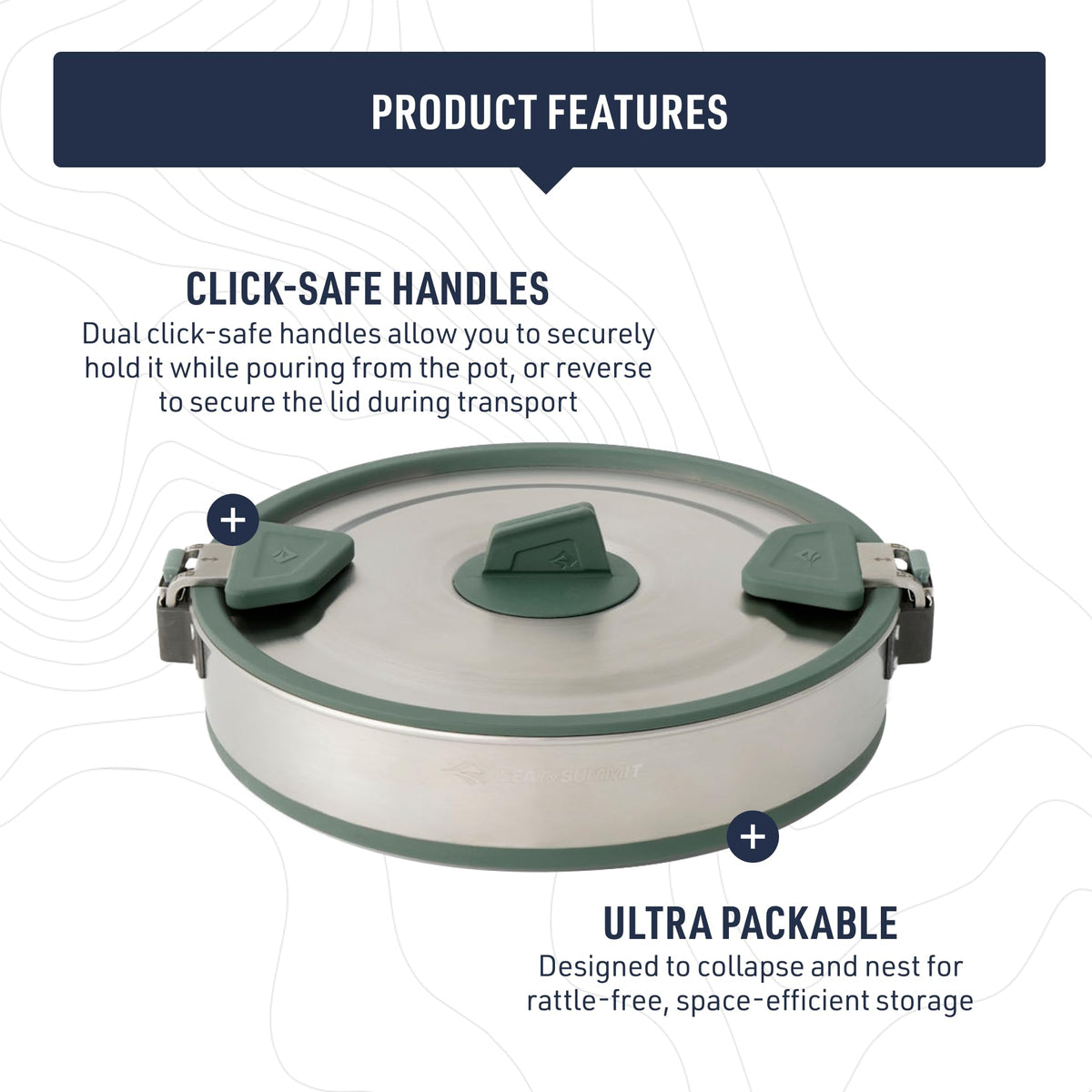 Sea to Summit Detour Stainless Steel Collapsible Pot, 5 Liters