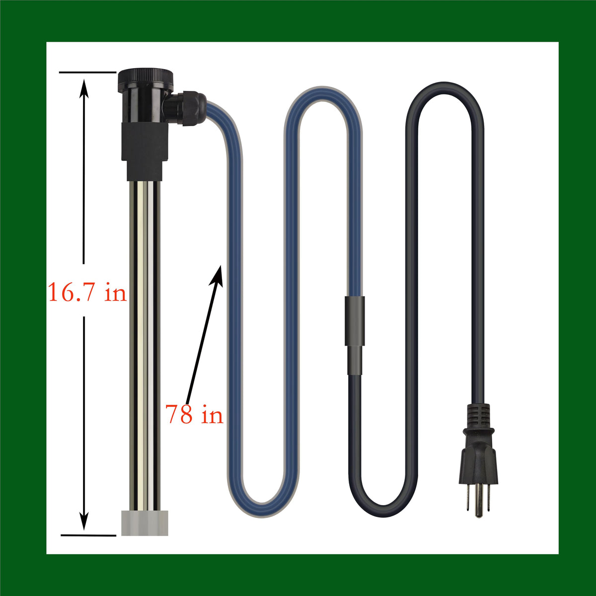 2000W Fully Submersible Water Heater of Baptismal Pool & Bathtub – Portable Immersion Electric Heater with Temp Control & WiFi Timer for Spa, Hot Tub, Bucket, Above Ground Pool & Inflatable Pool etc