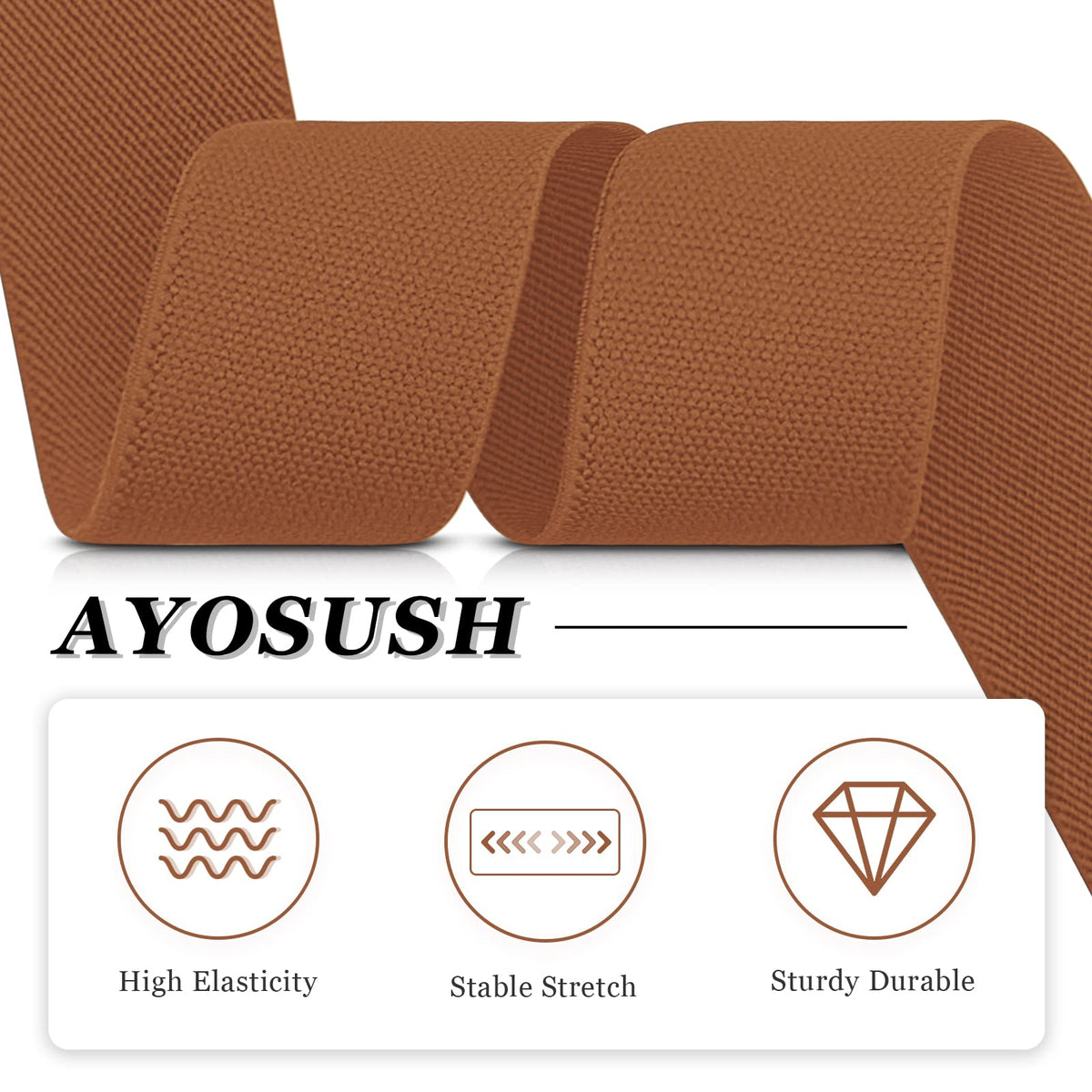AYOSUSH Button End Suspenders for Men Leather Brown Soild Color Classic Business
