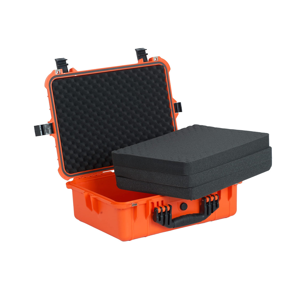 MEIJIA Portable IP67 Waterproof Protective Case,Hard Camera Case,Customized Fit Foam Inserted,Fit for Camera, Equipments, Lens,Drones,19.78“X15.77"x7.41"(Orange)