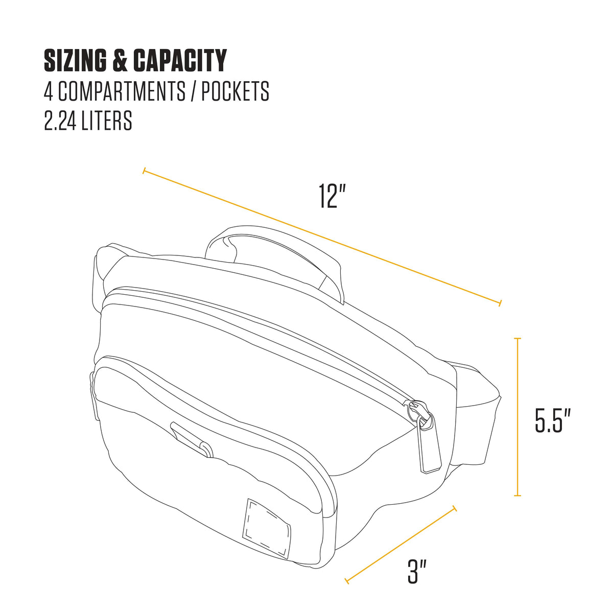 Carhartt Classic Adjustable Sling Bag, Durable, 600-Denier Water Resistant Hip Pack, Essential Waist Pack (Carhartt Brown)