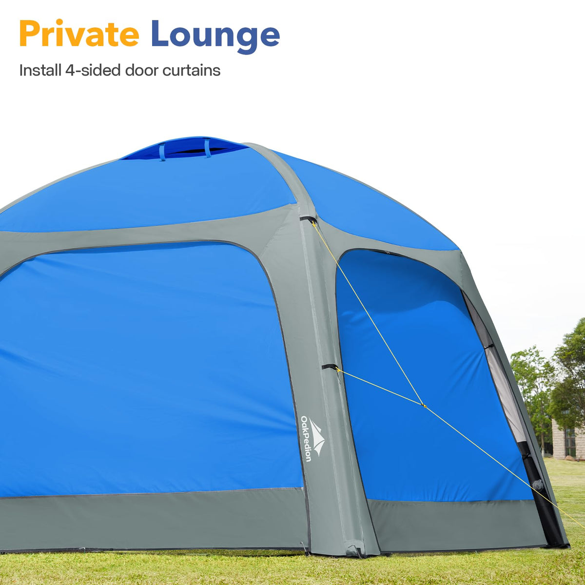 Instant Setup Inflatable Air Shelter 10x10ft Canopy Tent for Camping, with 4 Removable Side Panels for 6-8 Person – Ideal for Garden, Beach, Park, and Outdoor Events, Blue