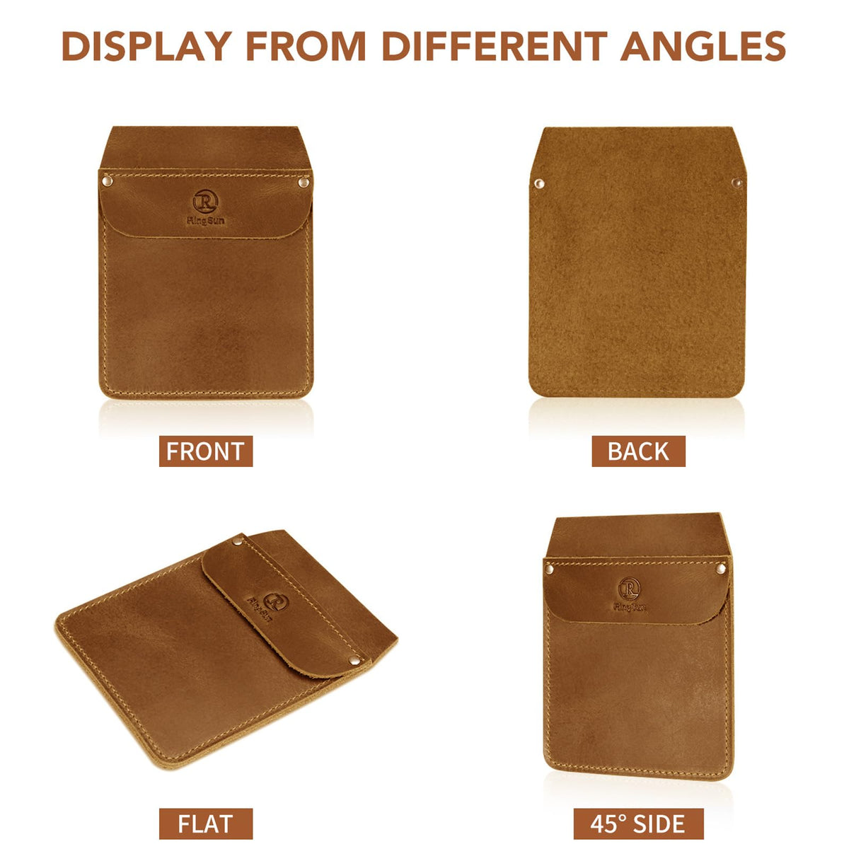 RingSun Genuine Leather Pocket Protector for Men, Durable Pocket Tool Pouch, Jeans Shirts Pocket Protector for Tools Pens
