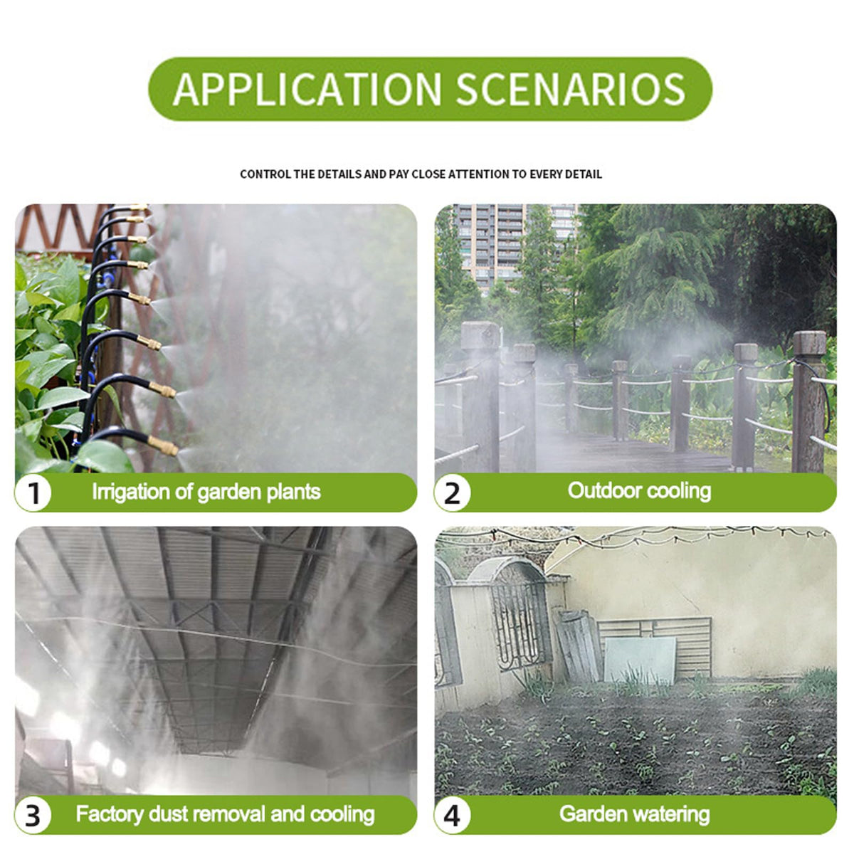 New drip Irrigation kit, Automatic Garden Watering System, Quick Connector and 360-degree Bending Dropper atomizing Copper Nozzle, Garden Plant Lawn Courtyard Watering System. (65FT Ⅱ)